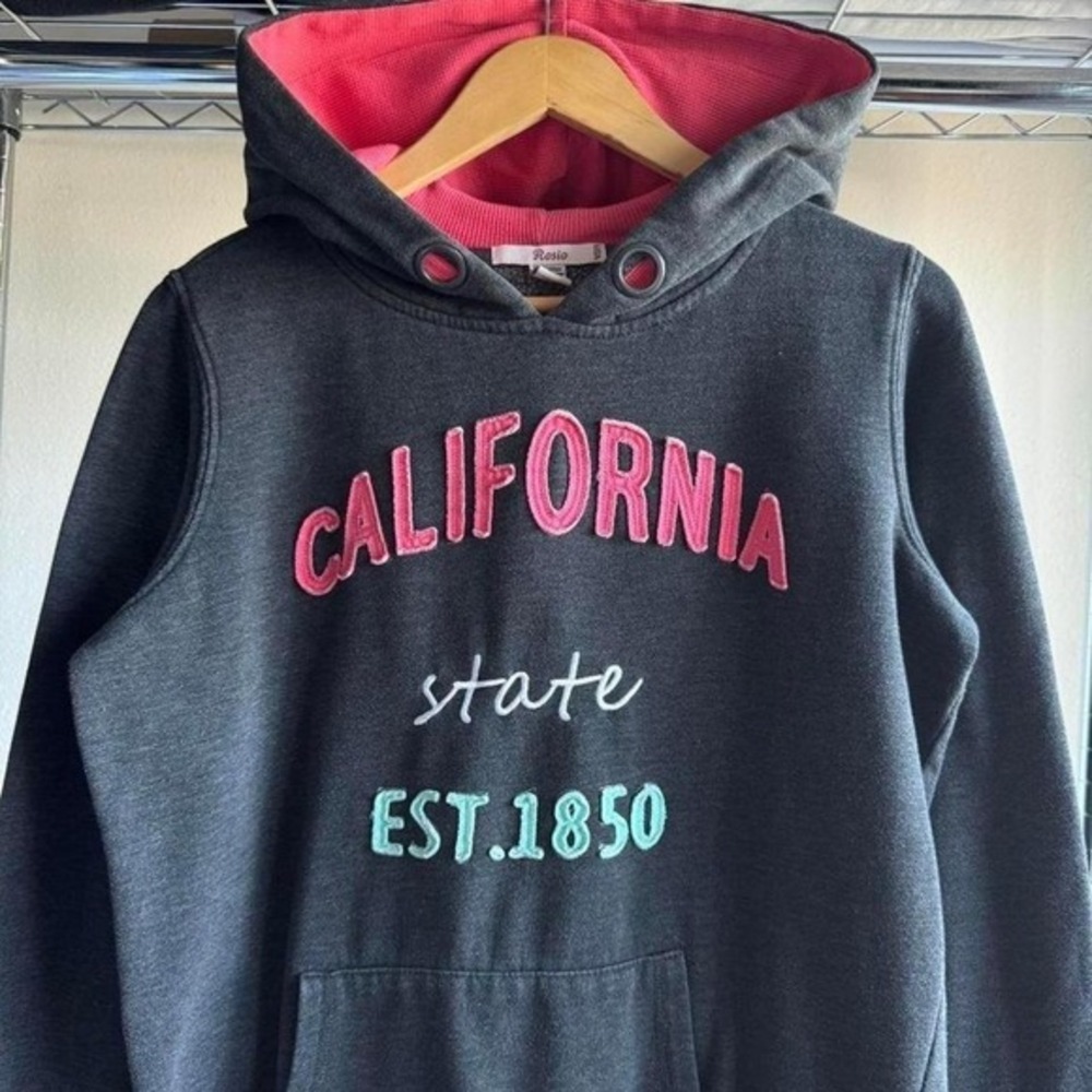 2000s Womens California State Gray‎ & Pink Hoodie Jacket